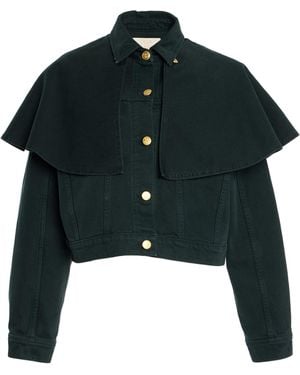 Ulla Johnson The Agata Denim Cotton Cape Jacket - Black