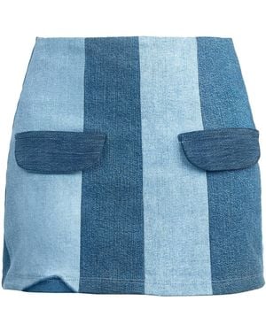 BOYEDOE Odeneho Two-Tone Denim Mini Skirt - Blue