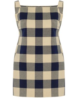 High Sport Asher Gingham Cotton-blend Knit Apron Top - Blue