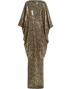 Taller Marmo Truman Metallic Animal Print Kaftan - Green