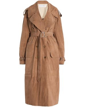 Niccolò Pasqualetti Cavo Suede Trench Coat - Brown