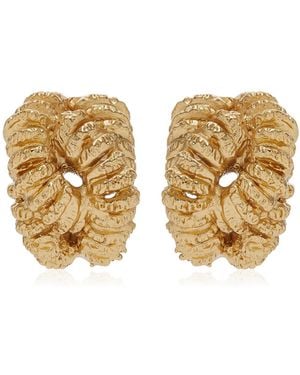Paola Sighinolfi Talisman 18K-Plated Pewter Hoop Earrings - Metallic