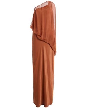 Third Form Exclusive Solstice One-Shoulder Satin Maxi Dress - Orange