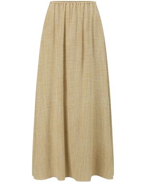 Into The East A-Line Silk Maxi Skirt - Natural