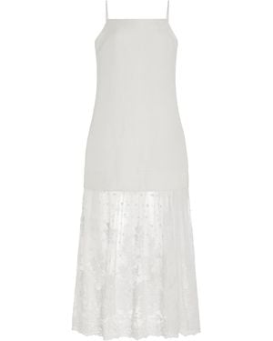 Sea Lara Lace-detailed Linen-blend Maxi Dress - White