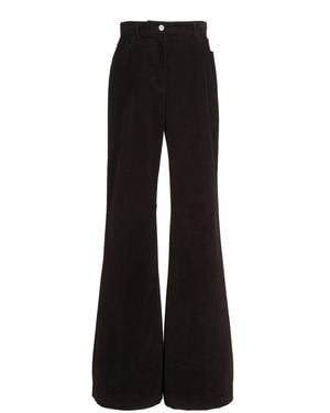 Ferragamo Sport Cotton-Blend Flared Pants - Black
