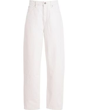 FRAME The Neat Rigid High-Rise Barrel-Leg Jeans - White