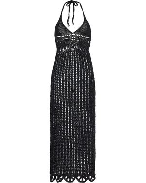 Akoia Swim Exclusive Crocheted Cotton Midi Dress - Black