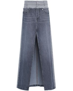 Stella McCartney Trouser-Waist Denim Maxi Skirt - Blue