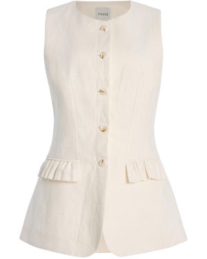 Posse Matilda Linen Vest - Natural
