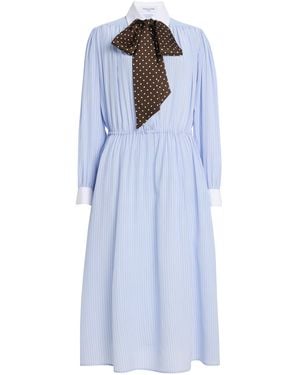 Franchise Blair Bow Silk Midi Dress - Blue