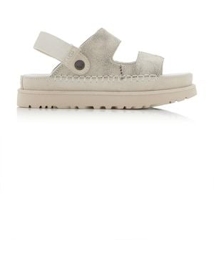 UGG Goldenstar Crackle Glide Sandals - White