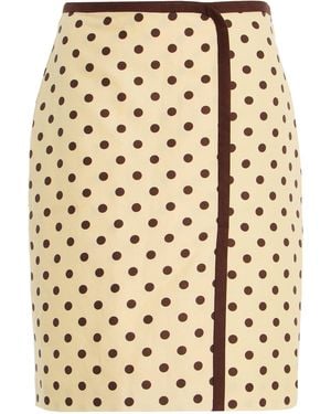 Posse Bowie Polka-Dot Linen-Cotton Midi Skirt - Natural