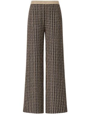 MACCAPANI Checked Relaxed Knit Trousers - Brown