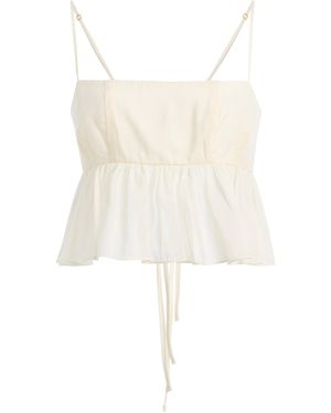 Moré Noir Dune Cotton-Silk Voile Top - Natural