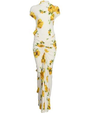 Alaïa Draped Jersey Maxi Dress - Metallic