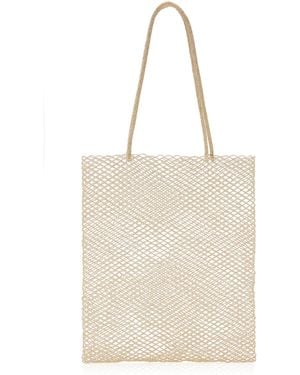 Cordera Handmade Beaded Tote Bag - Natural