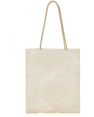 Cordera Handmade Beaded Tote Bag - Natural