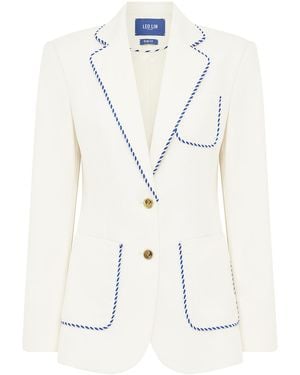 LEO LIN Jillian Wool-Blend Blazer - White