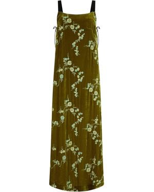 Harris Tapper Exclusive Pairo Embroidered Velvet Maxi Dress - Green