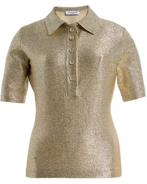 Franchise Clover Metallic Jersey Top - Natural