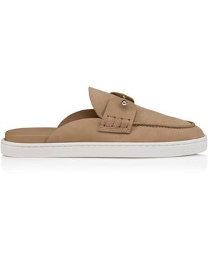Christian Louboutin Chanme Donna Nubuck Loafer Mules - Brown