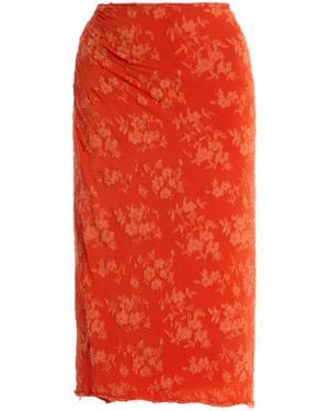 SIR. Blanca Floral Jacquard Midi Wrap Skirt - Orange