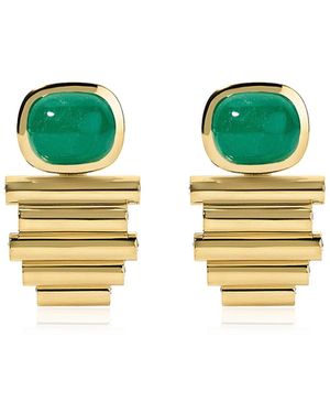 JADE RUZZO Lina 18K Emerald; Diamond Earrings - Green