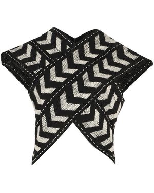 MAZ Manuela Álvarez Loom Petal Cotton Crossed Top - Black