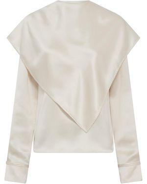 Gabriela Hearst Jonathan Silk Scarf Top - White