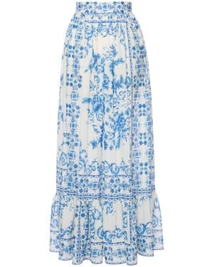 Lena Hoschek Capricciosa Skirt Piastrelle - Blue