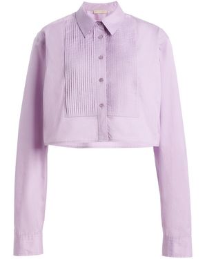 Ulla Johnson Gabriella Cotton Cropped Blouse - Purple