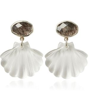 Chan Luu Scallop Quartz Earrings - Black