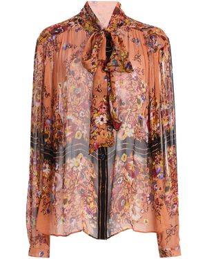 Ulla Johnson Vesela Printed Silk Blouse - Pink