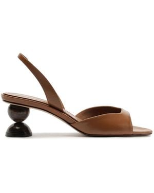 Alexandre Birman Tropicana Leather Sandals - Brown