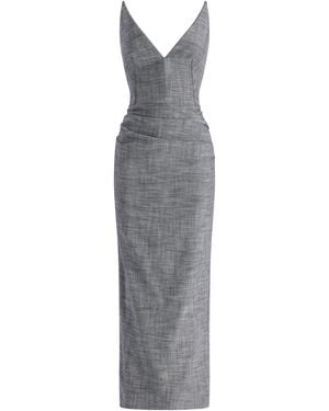 Maticevski Saucy Minx Cotton Midi Dress - Grey