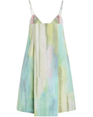 Alexis Astrid Printed Cotton-Blend Mini Dress - Blue