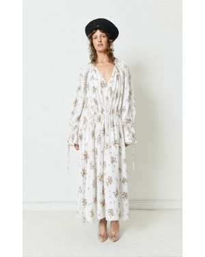 Franchise Jade Cotton-Silk Maxi Dress - White