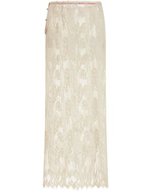 Kamperett Isabella Wool-Cotton Lace Maxi Skirt - Natural