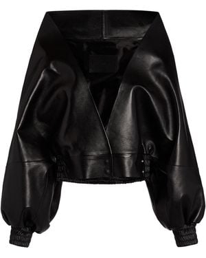 Balenciaga Lightweight Leather Wrap Jacket - Black