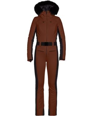 Goldbergh Parry Faux Fur Down Ski Suit - Red