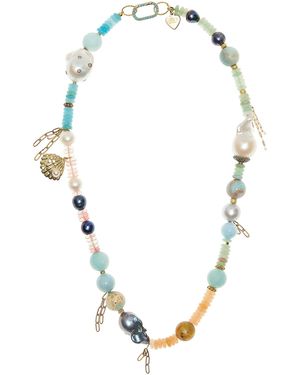 Joie Tropical Beach-Stone Necklace - Metallic