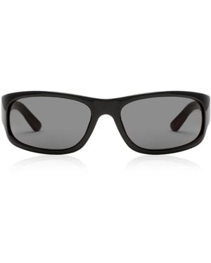 Magda Butrym And Burgundy Rectangular Sunglasses - Black