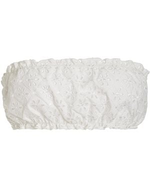 Juillet Exclusive Lee Broderie Anglaise Bandeau Bikini Top - White