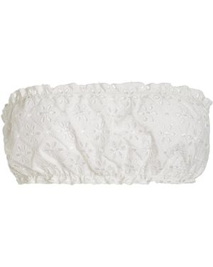 Juillet Exclusive Lee Broderie Anglaise Bandeau Bikini Top - White