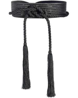 Judith Leiber Wrap Corded Cummerbund Belt - Black