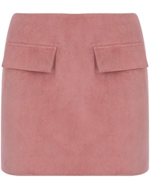 Zeynep Arcay Two-Pocket Mini Suede Skirt - Pink