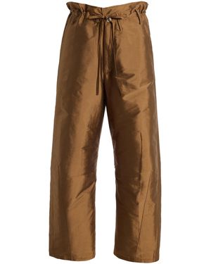 Chan Luu Techno Taffeta Barrel Trousers - Brown