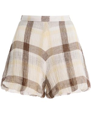 Lisa Marie Fernandez Exclusive Pouf Linen-Blend Gauze Shorts - Natural