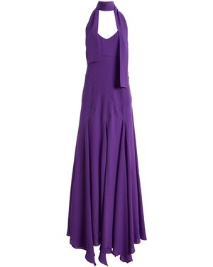 Siedres Exclusive Raye Ruffled Maxi Dress - Purple